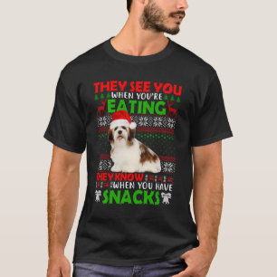Ugly Sweater Shih Tzu, de ser dig äta Christma T Shirt