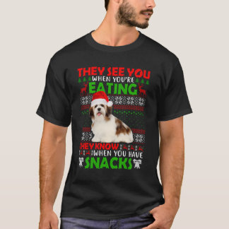 Ugly Sweater Shih Tzu, de ser dig äta Christma T Shirt