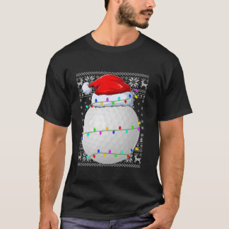 Ugly Sweater Sports Player Santa Hat Golf Christma T Shirt