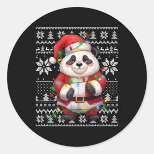 Ugly Sweater Stil Julafton Lighting Santa Hat Pand Runt Klistermärke