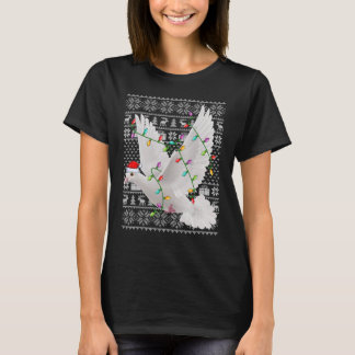 Ugly Sweater Stil Julafton Ljus Santa Dove Bird Ch T Shirt