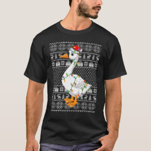Ugly Sweater Stil Julafton Ljus Santa Goose Bird C T Shirt