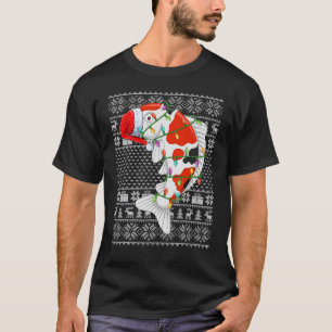 Ugly Sweater Stil Julafton Ljus Santa Koi Fish Chr T Shirt