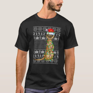 Ugly Sweater Stil Julafton Ljus Santa Otter Christ T Shirt