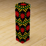 Ugly Sweater Stil | Juli Poinsettias Presentask För Vinflaska<br><div class="desc">Ugly Sweater stil,  poinsettias jul vin box,  för dina unika gåvor! Original and copyrightted by Cherie's Art,  2019.</div>