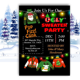 Ugly Sweater String Ljus-julinbjudan Inbjudningar