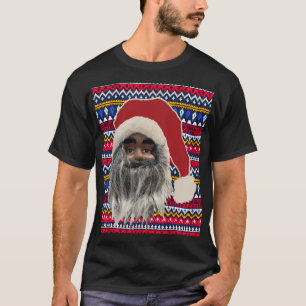 Ugly Sweater T-shirt Black Santa lustig party