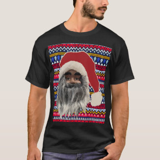 Ugly Sweater T-shirt Black Santa lustig party