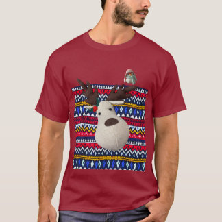 Ugly Sweater T-shirt Reindeer och bird luser party