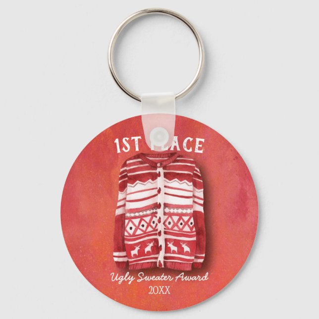 Ugly Sweater Tacky Award Nyckelring (Framsida)