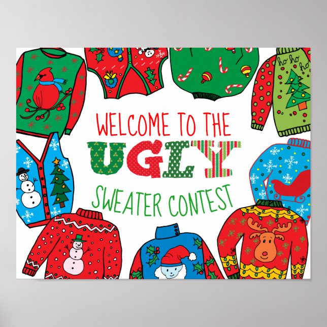 Ugly Sweater Tävling, välkomsttecken Poster (Framsidan)