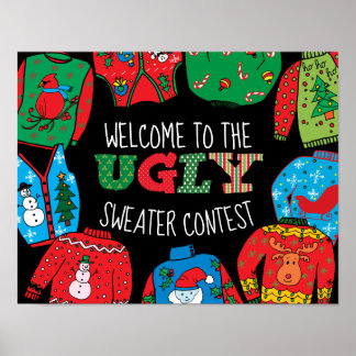 Ugly Sweater Tävling, välkomsttecken Poster