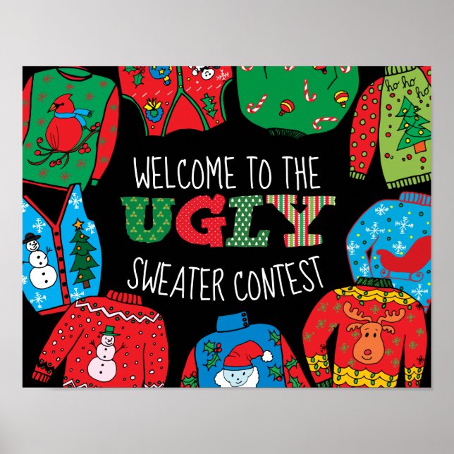 Ugly Sweater Tävling, välkomsttecken Poster (Framsidan)