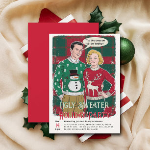 Ugly Sweater Vintage Funny Retro jul Party Inbjudningar