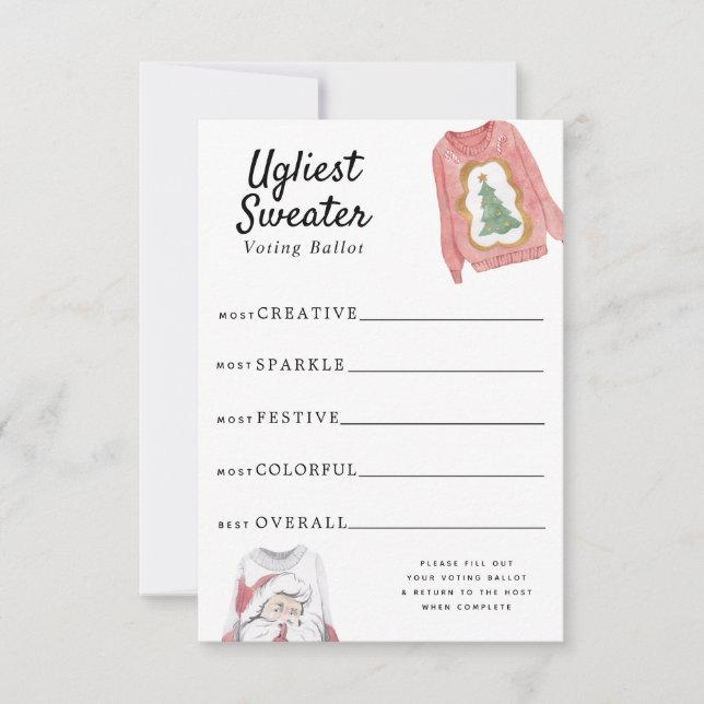 Ugly Sweater Voting Ballot Inbjudningar (Framsida)