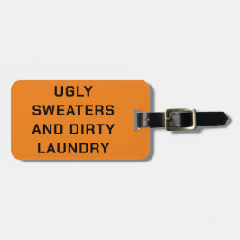 Ugly Sweaters and Dirty Tvätt - Black on Orange Bagagebricka