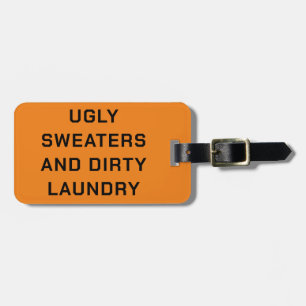 Ugly Sweaters and Dirty Tvätt - Black on Orange Bagagebricka