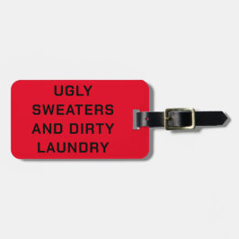 Ugly Sweaters and Dirty Tvätt - Black on Red Bagagebricka
