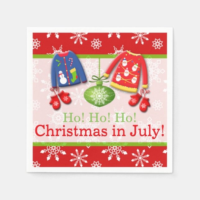 Ugly Sweaters jul i juli Pappra Napkins Pappersservett (Framsidan)