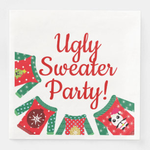 Ugly Tacky Sweater jul Kawaii Party Napkins Pappersservett