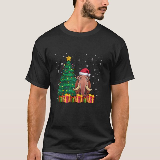 Ugly Wooly Mammoth Santa Hat Julgran Light T Shirt (Framsida)
