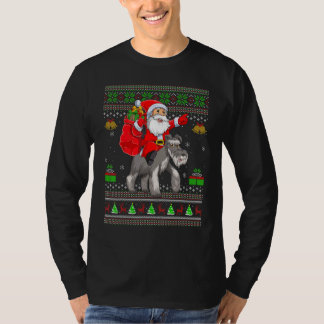 Ugly Xmas Santa Riding Wire Fox Terrier Dog Christ T Shirt
