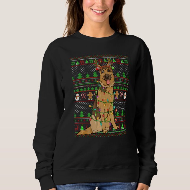 Ugly Xmas Sweater Style  Belgian Malinois Dog Chri T Shirt (Framsida)