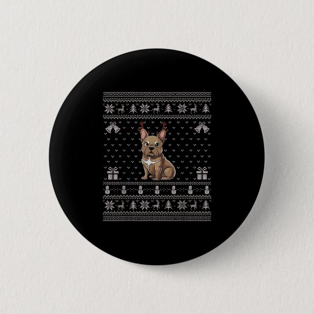 Ugly Xmas Sweater Style Frenchie Dog Reindeer Chri Knapp (Framsida)