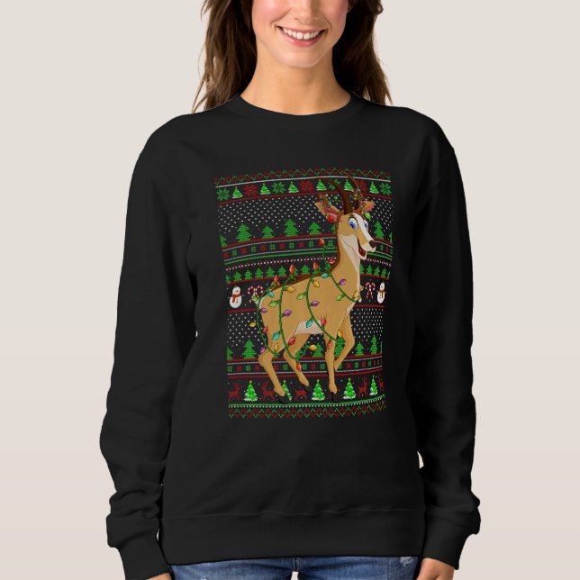 Ugly Xmas Sweater Style Lighting Chamois Christmas T Shirt (Framsida)