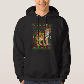 Ugly Xmas Sweater Style Lighting Tiger Christmas Hoodie