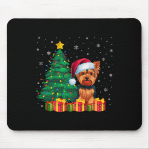 Ugly Yorkshire Terrier Santa Hat jul Ljus Musmatta
