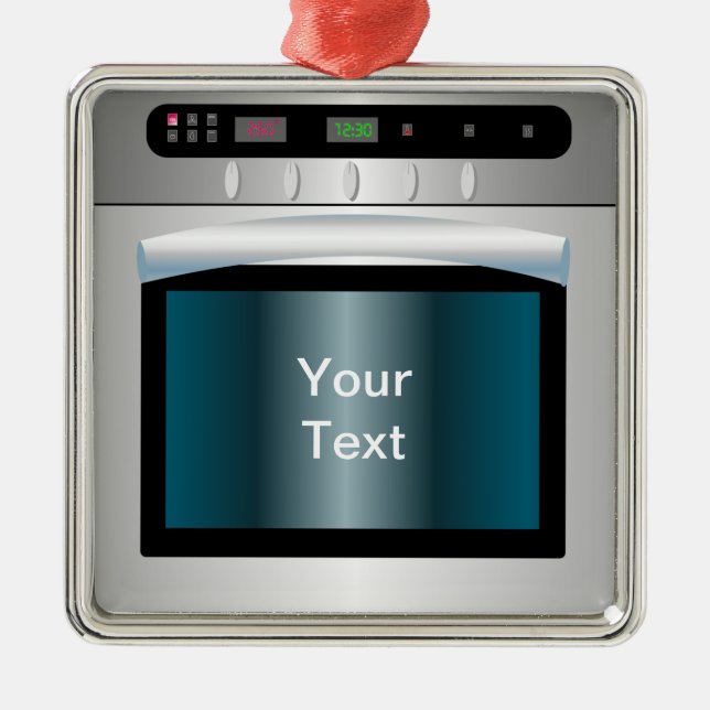 Ugn som är grafisk med personligtext julgransprydnad metall (Framsidan)