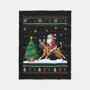 Ugt Julgran Ljus Santa Riding African Wi Fleecefilt