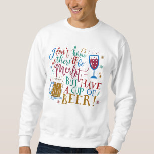 Ugt julsötare Merlot Vin Beer Humor Långärmad Tröja