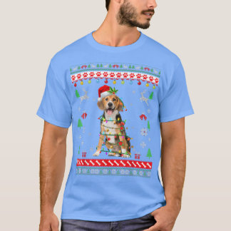 Ugt sötare jul Ljus Beagle Hund älskare T Shirt