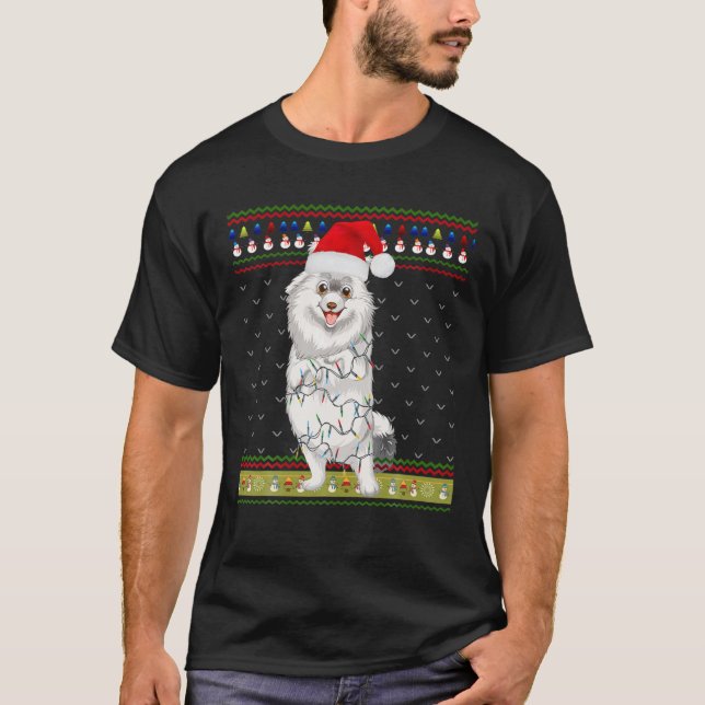 Ugt sötare jul Ljus Coton De Tulear Hund T Shirt (Framsida)