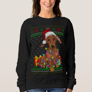 Ugt Sötare jul Ljus Dachshund Hund älskare T Shirt