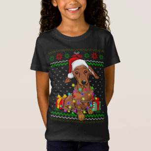 Ugt Sötare jul Ljus Dachshund Hund älskare T Shirt