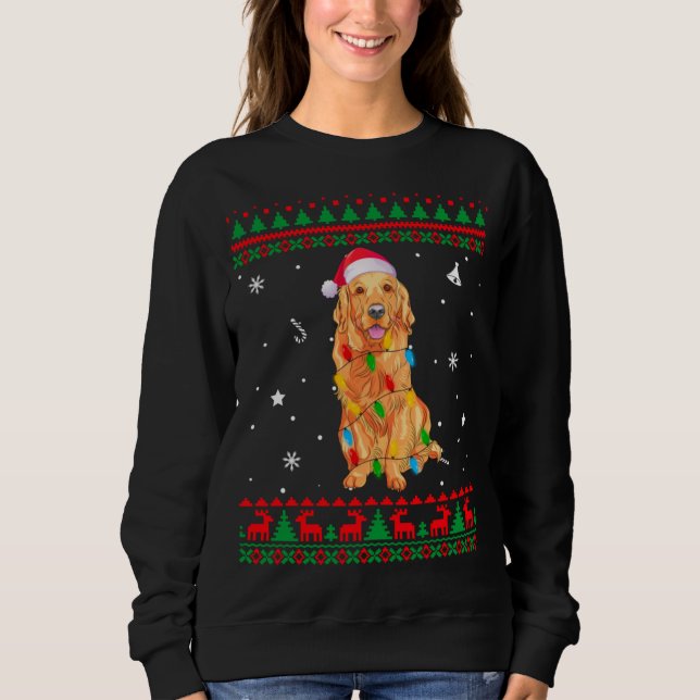 Ugt sötare jul Ljus Golden Retriever Hund T Shirt (Framsida)