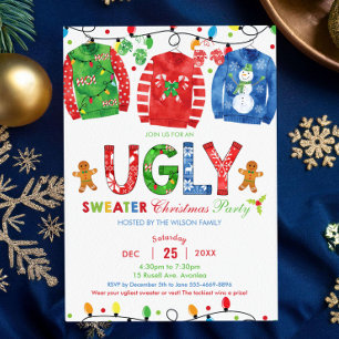 Ugt sötare jul Party Tacky Vest Helgdag Inbjudningar