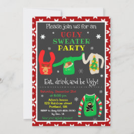 Ugt sweater christmas-inbjudan Sweater party Inbjudningar