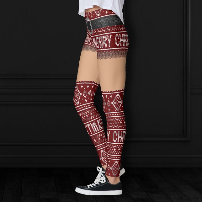 Ugt Sweater Festive Red Kort Skirt | Mellanliggand Leggings (Skapare uppladdad)