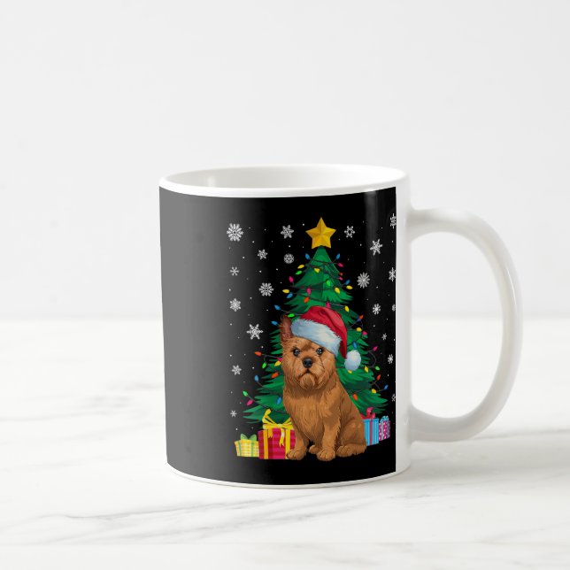 Ugt Sweater Julafton Träd Ljus Bryssel Griffon Hun Kaffemugg (Höger)