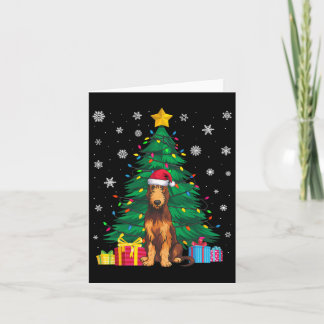 Ugt Sweater Julafton Träd Ljus Irish Wolfhound Hun Kort
