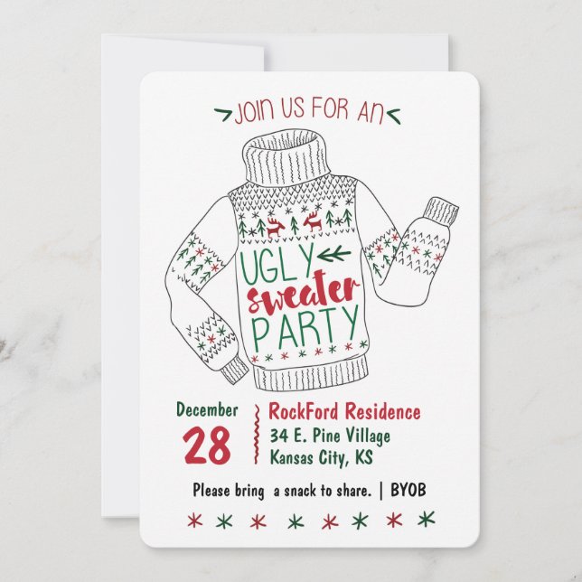 Ugt Sweater Party Inbjudan (Framsida)