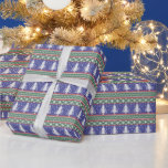 Ugt Sweater Sticka jul Mönster | Blå Presentpapper<br><div class="desc">Den här julklappen har en traditionell färg: blått,  rött och grönt. Mönster i Norden sticka erbjuder vit träd och snöflingor. Det här är perfekt att paras med en ful jultröja.</div>