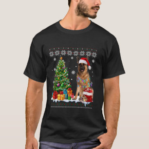 Ugt Tysk Shepherd Hund Santa Hat Julgran T Shirt