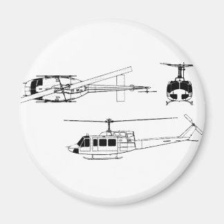 UH1 Huey Blueprint (Iriquis) Magnet