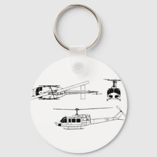 UH1 Huey Blueprint (Iriquis) Nyckelring
