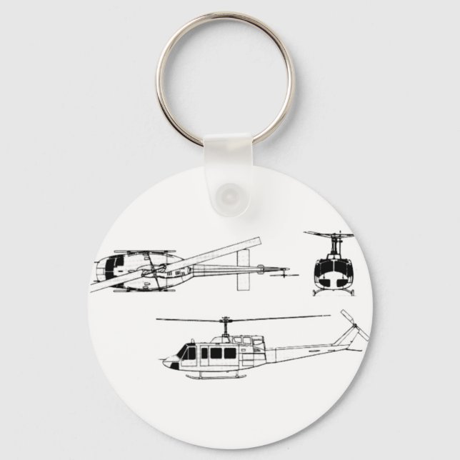 UH1 Huey Blueprint (Iriquis) Nyckelring (Framsida)